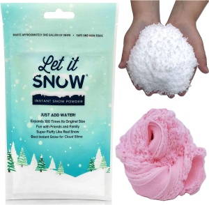 Let It Snow Instant Snow Powder for Slime – Best Fake Snow for Cloud Slime Add Ins – Slime Kit for Girls and Boys – Made in the USA, Safe for Children, Sensory Toys, Frozen Party Supplies