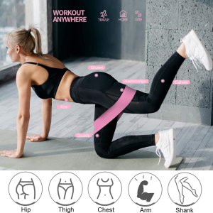 Strength Booty Fabric Bands, Xcellent Global 3 Pcs Non-Slip Fabric Resistance Bands for Butt, Leg & Arm, Circle Workout Hip Bands with Varied Resistance Levels