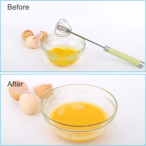 Egg Whisk, SZMDLX, Stainless Steel Hand Push Whisk Blender – Versatile Tool for Egg Beater, Milk Frother, Rotating Push Mixer Stirrer, Kitchen Utensil for Whisking, Beating, Stirring