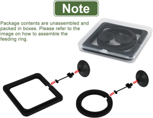 DS. DISTINCTIVE STYLE Fish Feeding Ring 2 Pieces Aquarium and Tank Floating Rings Food Feeders with Suction Cup (Black)