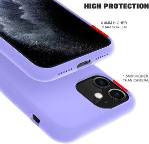 ZUSLAB Iphone 11 Case, Liquid Silicone Anti-Scratch Gel Rubber Shockof Full Tection Soft Microfiber Lining Cover for Apple (2019) – Purple