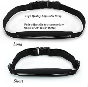 JEORGE Original Slim Running Belt for Women & Men, No Bounce Waterproof Waist Pack