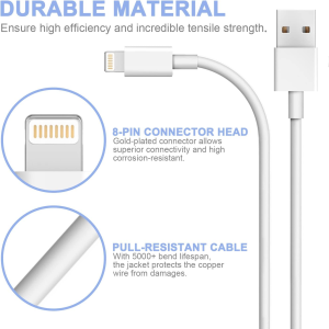 Sundix Iphone Charger Cable, 6Pack 3FT/1M USB Charging Cord Compatible with Iphone 13/13Promax/13Mini/12/12Pro/12Promax/11/11Pro/11Pro MAX/XS/XS Max/Xr/X/8/8Plus