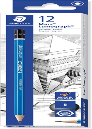 Staedtler Mars Lumograph Writing, Drawing, Sketching Pencil (Box of 12) (3H)