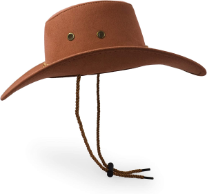 Ultrakey Cowboy Hat, Sun Hat Faux Felt Leather Suede Travel Cap Western Hat Outdoor Sun Protect