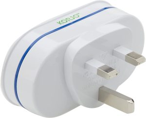 Korjo UK Double Power Adapter, 2X AUS/NZ Sockets, Use in UK, White