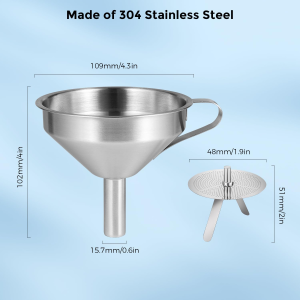 Sovol 3D Printer Stainless Steel Filter Funnel Resin Filter Cup for UV Resin, Double-Strainer Filter Metal Resin for 3D Printing Liquid, Photosensitive Resin Metal Recycle Filter for SLA/DLP/LCD