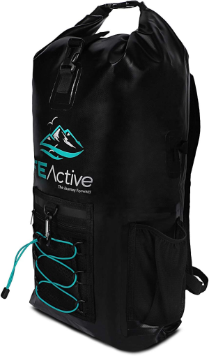 FE Active Dry Bag Waterproof Backpack – 20L Eco Friendly Hiking Backpack. Wet Bag for Camping Accessories & Fishing Gear. Great Travel Bag, Beach Bag for Kayak & Boating | Designed in California, USA