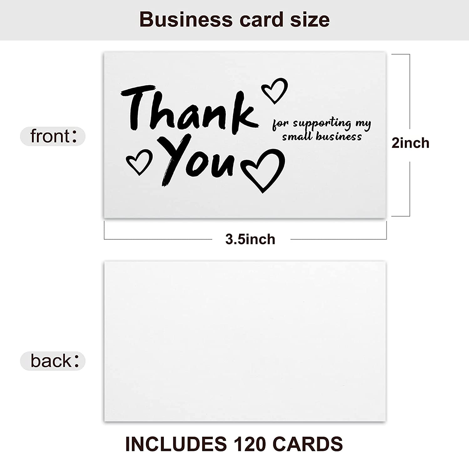 120 Pieces Thank You for Supporting My Small Business Cards Mini