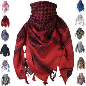 Shemagh Scarf Men & Women Tactical 100% Cotton Military Head Neck Wrap Shawl Motorcycle Hiking Paintball Face Mask 42”X42”