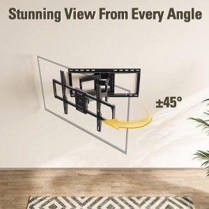 Mounting Dream Premium Full Motion TV Wall Mount Bracket Fits 16, 18, 24 Inch Wood Stud Spacing, TV Mount with Articulating Arm for 42-90 Inch LED, LCD, Plasma TV up to VESA 600X400Mm, 132 Lbs