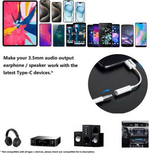 T Tersely Type-C USB C to 3.5Mm Headphone Adapter Braided Cable, Audio Car AUX Converter for Iphone 15 Pro/Max Samsung S22 S23 FE plus Ultra Google Pixel 7 Pro, for Ipad Air 5 Mini 6,Pro, 10Th, Etc