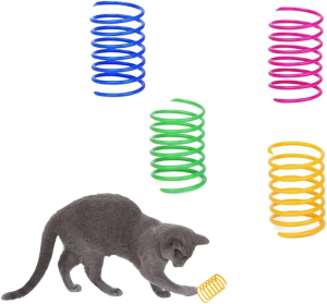 Cat Spiral Spring, 12 Pc Cat Creative Toy to Kill Time and Keep Fit Interactive Cat Toy Durable Heavy Plastic Spring Colorful Springs Cat Toy for Swatting, Biting, Hunting Kitten Toys