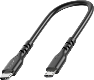 Fasgear Short USB C to Micro USB Cable 1Ft/30Cm – 1 Pack USB 2.0 Type C to Micro USB Cable Support Data Sync & Charging Compatible with Macbook Pro|Ps4/X-Box Controller|Android Phone OTG Device