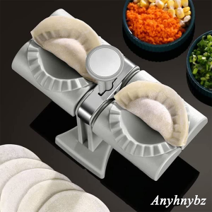 Home Dumpling Maker Press Type Automatic Dumpling Machine Small Pierogi Mold Simple to Use Easy to Clean, for Chinese Dumplings Ravioli Pies Dough Pastries Pierogi, Can Make Two at Once