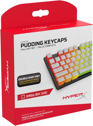 Hyperx Pudding Keycaps – Full Key Set – PBT – Black – English (US) Layout – 104 Key, Backlit, OEM Profile