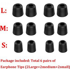 (6 Pairs)Earphone Tips, Proxima Direct 12Pcs Replacement Earbud Tips Premium Memory Foam Earphone Earbuds Block Out Ambient Noise for 5Mm-7Mm Inner Tips In-Ear Earphones with Storage Case(Black,S/M/L)