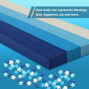 540 Sheets of Star Origami Paper, 4 Colors of Lucky Star Paper Strips, Double Sided Origami Star Paper Strips, Lucky Star Decoration Folding Paper for Art, Craft, DIY (Style B)