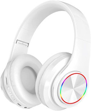 Wireless Bluetooth Headphones Colorful Lights Foldable Large