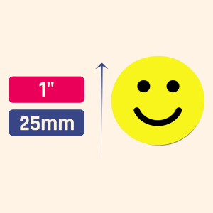 1″ Yellow Happy Smiley Face Stickers – 50 Sheets, Pack of 1200