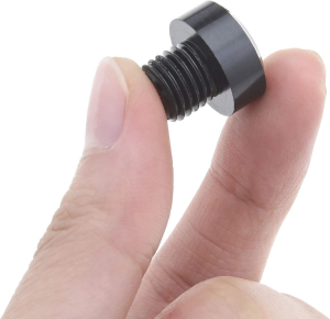 2Pcs M10X1.25Mm Mirror Hole Blanking Plugs Regular Thread Right-Hand Screws Bolts Black Compatible with CNC Aluminum Alloy Universal Motorcycle Parts