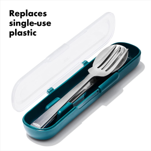 OXO Prep & Go Reusable Utensil Set Silver