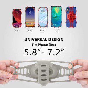 【Bone】Bicycle Phone Mount Pro 3, Universal Bike Handlebar Holder (3Rd Gen Pro) Compatible with Iphone 12, 11 Pro Max X 8 Plus, Galaxy S10 S9 S8 Edge Note Series, Fits Devices 5.8″ to 7.2″ – Grey