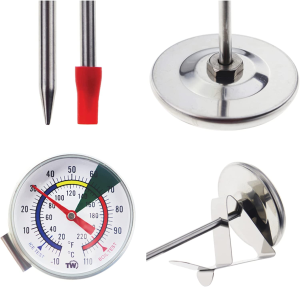 Frothy Milk Thermometer with 175Mm Stainless Steel Probe and Clip Barista Coffee