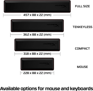 Hyperx Wrist Rest – Compact 60 65 – Cooling Gel – Memory Foam – Anti-Slip