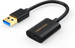 USB to Type C 3.1 Gen 2 Adapter 5Gbps, Cablecreation USB 3.0 a Male to USB-C Female Converter Data & Charging for Oculus Quest 2 VR Link, Logitech Streamcam, Macbook, Ipad, Galaxy S22+/S22/S21/S10, PC