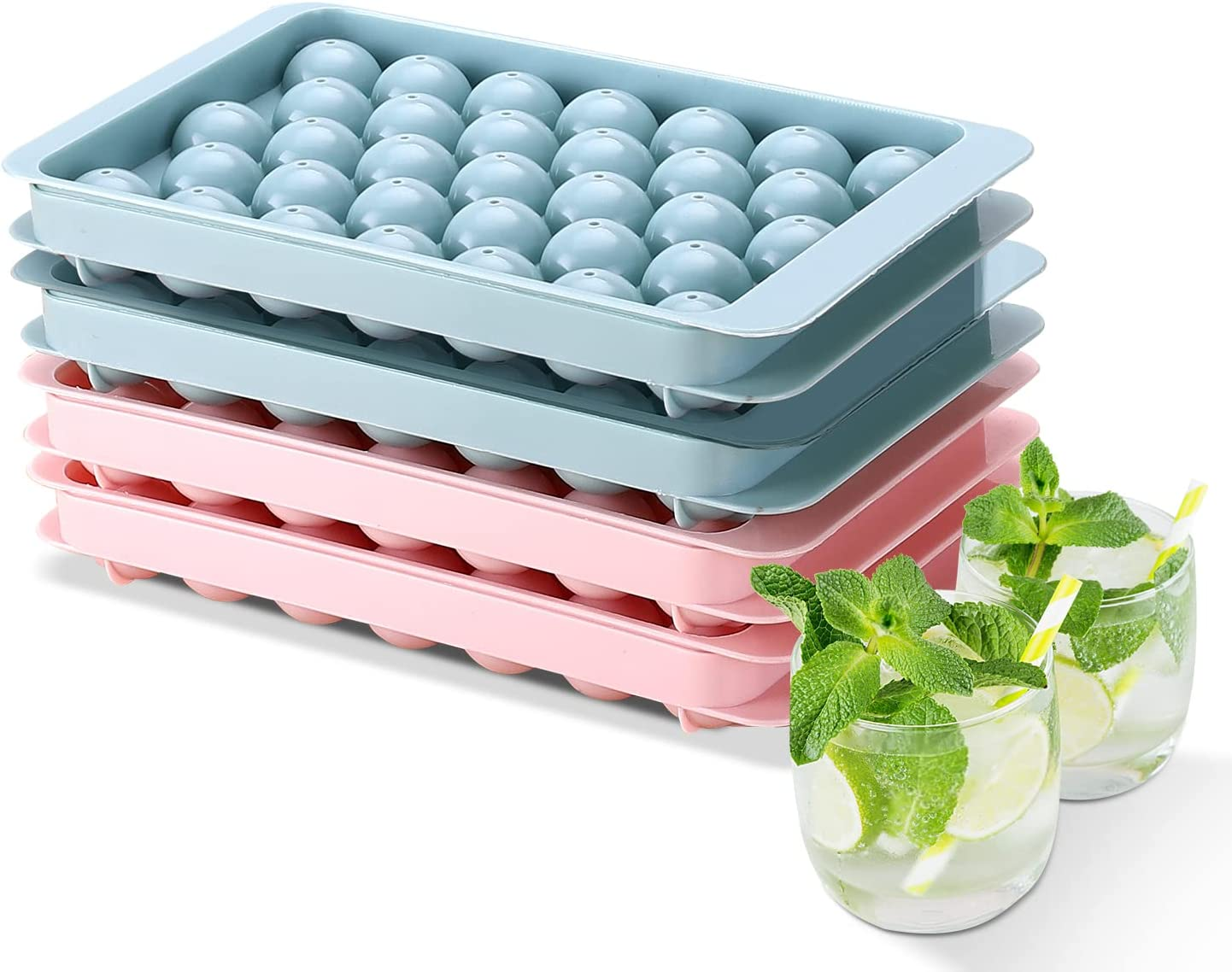 Silicone Ice Cube Trays With Non-spill Lids, Easy To Remove Ice Cube Tray  Baby Food, Cocktails And Other Drinks (green)4pcs