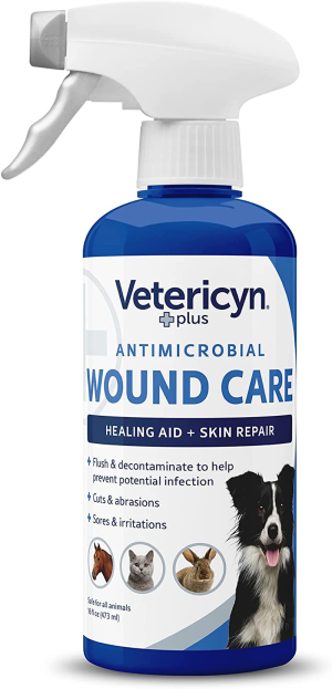 Vetericyn plus Dog Wound Care Spray | Healing Aid and Skin Repair, Clean Wounds, Relieve Itchy Skin, and Prevent Infection, Safe for All Animals. 3 Ounces