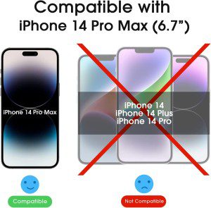 [2+2 Pack] Amfilm Onetouch for Iphone 14 Pro Max 6.7″ Glass Screen Protector with Camera Lens Protector. Easiest to Installation, Bubble Free, Full Coverage Case Friendly