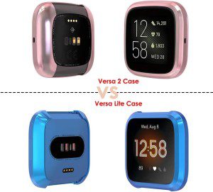 Simpeak [5-Pack] Case Compatible with Fit Bit Versa 2 Smartwatch, Soft TPU Full Protection Screen Protector for Versa 2 (NOT FITS Versa Lite/Versa 3)- Pink/Clear/Silver/Black/Rose Gold