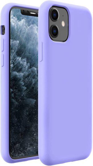 ZUSLAB Iphone 11 Case, Liquid Silicone Anti-Scratch Gel Rubber Shockof Full Tection Soft Microfiber Lining Cover for Apple (2019) – Purple