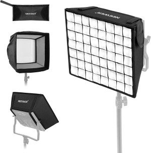 NEEWER 12.2″X11.4″ Foldable Softbox Diffuser with Grid and Bag for NL660/SNL660/RGB660/RGB660 Pro/Rgb660 PRO II LED Video Light Panel, Studio Photo Portrait Photography Youtube Video Soft Lighting