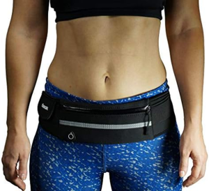 Dimok Running Belt Waist Pack – Water Resistant Runners Belt Fanny Pack for Hiking Fitness – Adjustable Running Pouch for Phones Iphone Android