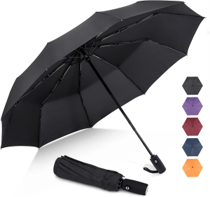 ZOMAKE Compact Travel Umbrella Windproof – Lightweight Folding Umbrella Automatic Open Close (Jewelry Blue)