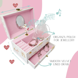 LIV&LOVE Music Jewelry Box with Necklace Pendant and Charm Bracelet Set|Jewllery Musical Box| Music Box for Girls|Dancing Ballerina Box| Music Box Ballerina(Princess Box + Ballerina Doll)