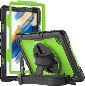 Herize Case Cover for Galaxy Tab A8 10.5 Inch 2022 with Pencil Holder&Screen Protector Tablet SM-X200 /SM-X205 Heavy Duty Rugged Protective Shockproof Case with Handle & Shoulder Strap for Kids