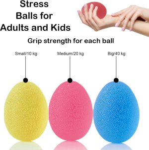 Taicols 3 Pcs Hand Exercise Balls, Stress Balls for Adults and Kids, Hand Strengthener Ball, Stress Relief Balls for Hand Therapy Multiple Resistance Hand Grip Strength Trainer Gel Squeeze Ballsr