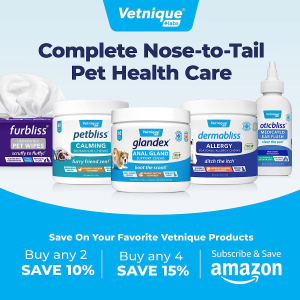 Glandex Dog Wipes for Pets Cleansing & Deodorizing Gland Hygienic Wipe​S for Dogs & Cats with Vitamin E, Skin Conditioners and Aloe – by Vetnique Labs (75Ct)