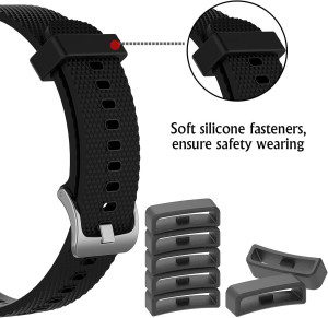 T Tersely 12 Pack 20Mm Loops Fastener Ring for Garmin Vivoactive 3 & Music Band, Forerunner 245 645/ Fitbit Versa 1 2 3 SE Lite Sense Strap, Replacement Secure Rings for Fenix 6S 5S Bands Holder Loop