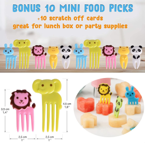 Sandwich Cutters for Kids, 28-Piece Set, 6 Kid Sandwich Cutters Shapes, 12 Vegetable Cutters Shapes, 10 Fruit Fork Bento Deco