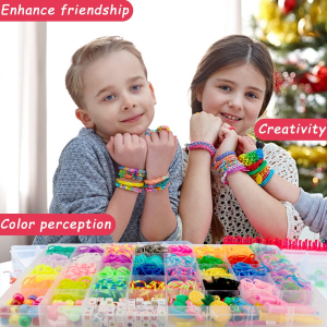 2500+ Loom Bands Kit, 30 Colors Premium Rubber Band Bracelet Kit for Kids Weaving DIY Crafting Gift with Colorful Accessories Best Gifts for Girls & Boys