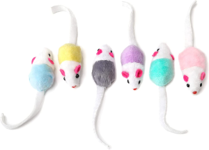 Chiwava 36 Pack 1.8 Inch Small Interactive Cat Toys Mice with Catnip Rattle Sound Mouse for Indoor Cats Kitten Play