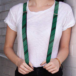 Buckle-Down Suspenders-Slytherin Crest/Stripe Green/Black