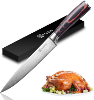 PAUDIN Nakiri Knife – 7″ Razor Sharp Meat Cleaver and Vegetable Kitchen Knife, High Carbon Stainless Steel, Multipurpose Asian Chef Knife for Home and Kitchen with Ergonomic Handle