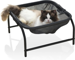 Cat Bed Dog Bed Pet Hammock Bed Free-Standing Cat Sleeping Cat Bed Cat Supplies Pet Supplies Whole Wash Stable Structure Detachable Excellent Breathability Easy Assembly Indoors Outdoors (Gray)