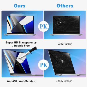 Procase 2 Pack Screen Protectors for Macbook Pro 14 2023 A2779/ 2021 A2442, Tempered Glass Film Guard for 14 Inch Macbook Pro 2023 with M2 Pro / M2 Max Chip, 2021 with M1 Pro / M1 Max Chip & Touch ID